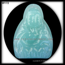Pendentif en cristal perle cristal bleu porcelaine Bouddha Guanyin